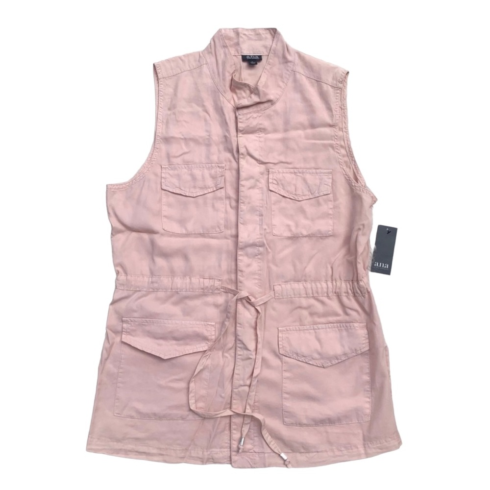 NWT a.n.a. Sleeveless Tie Waist Cargo Top Blush Large